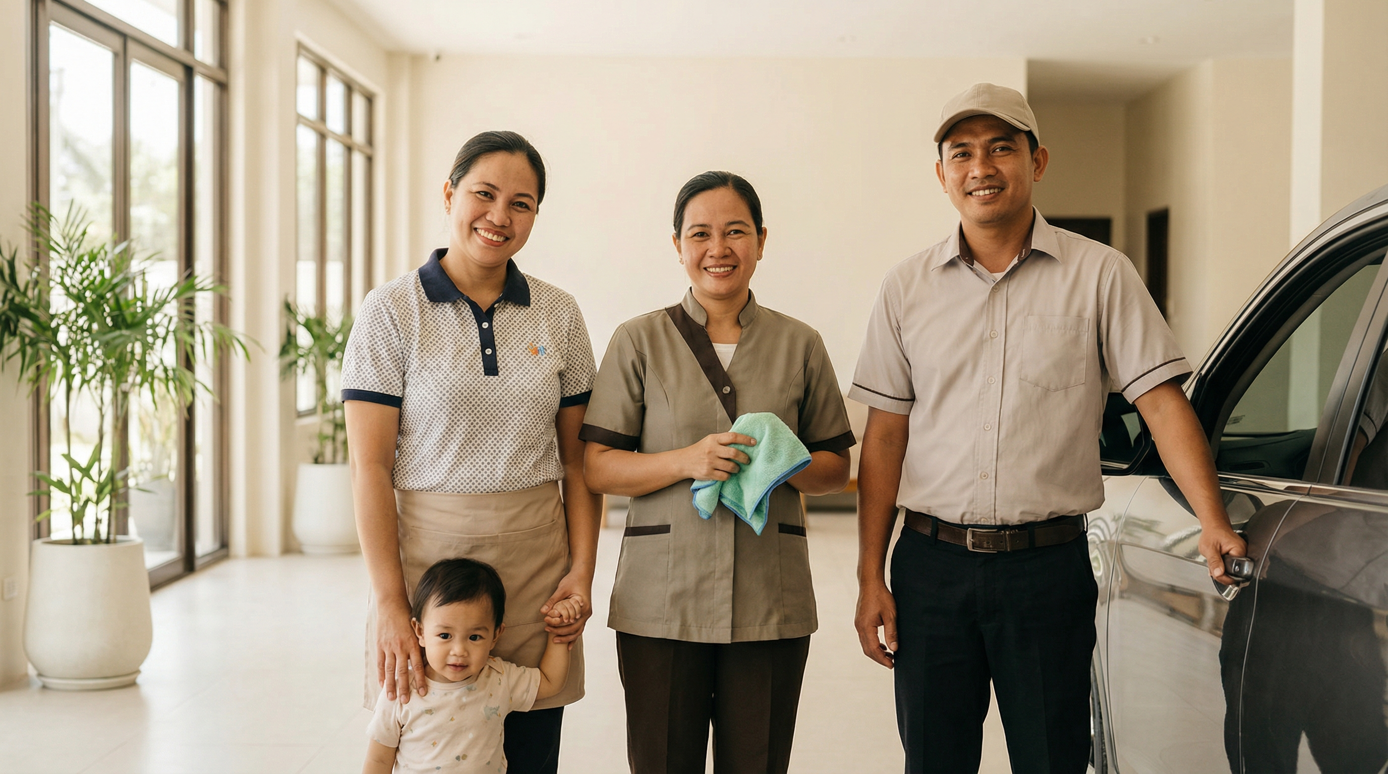 Filipino helpers at work